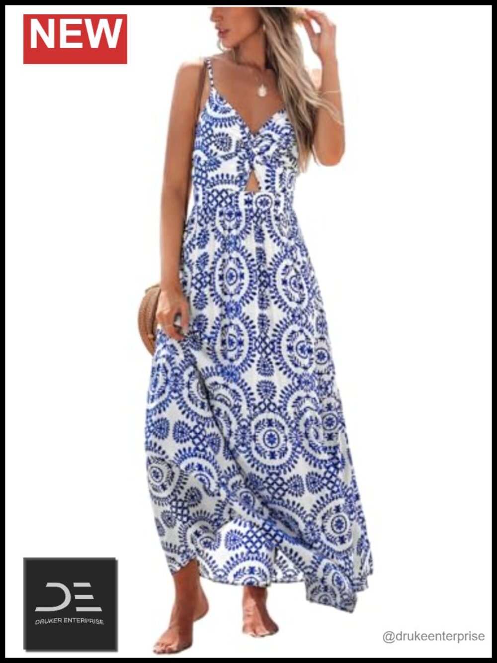 Women's Maxi Dress Sleeveless V Neck Rayon A-Line Summer Casual
